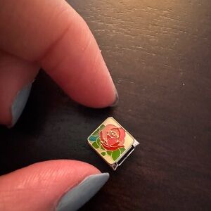 Vintage inspired Rose Italian charm link